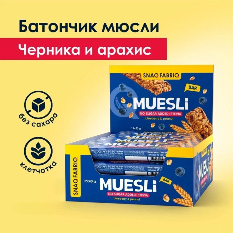 SNAQ FABRIQ Батончик мюсли «Черника» 40 гр