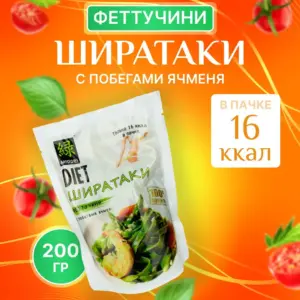 Midori Ширатаки Фетуччине с побегами ячменя 200 гр.