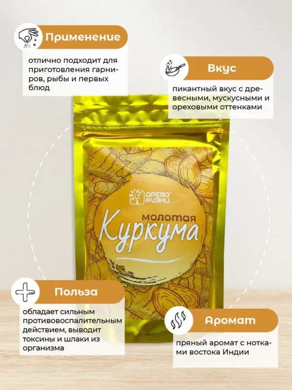 Древо Жизни Куркума молотая 200 гр.
