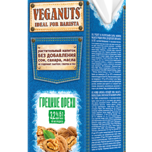 VEGANUTS-moloko ГРЕЦКИЙ ОРЕХ ст/б 1 л. 3,2%