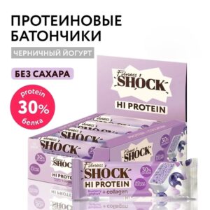 FitnesSHOCK батончик Hi protein 40гр Черничный десерт