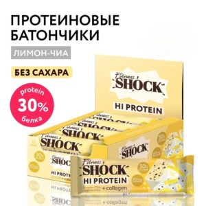 FitnesSHOCK батончик Hi protein 40гр Лимон-чиа