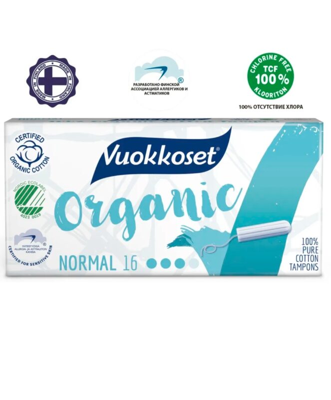 Vuokkoset Тампоны органические нормал 16 шт.