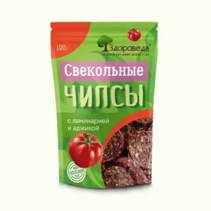 Свекольные чипсы с ламинарией и аджикой "Здороведа" 100 гр