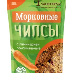 Морковные чипсы с ламинарией оригинальные "Здороведа" 100 гр.