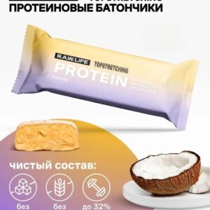 R.A.W. LIFE Протеиновый батончик Кокос TopStretching 43гр.