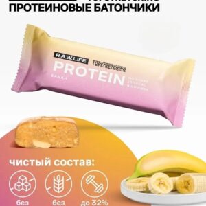R.A.W. LIFE Протеиновый батончик Банан TopStretching 43гр.