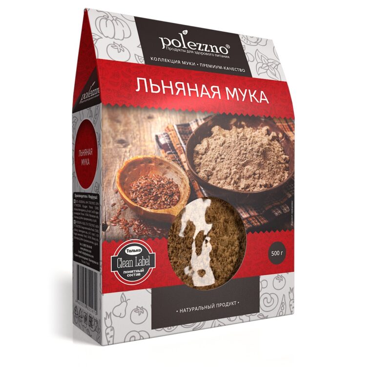 Polezzno мука льняная, 500 гр
