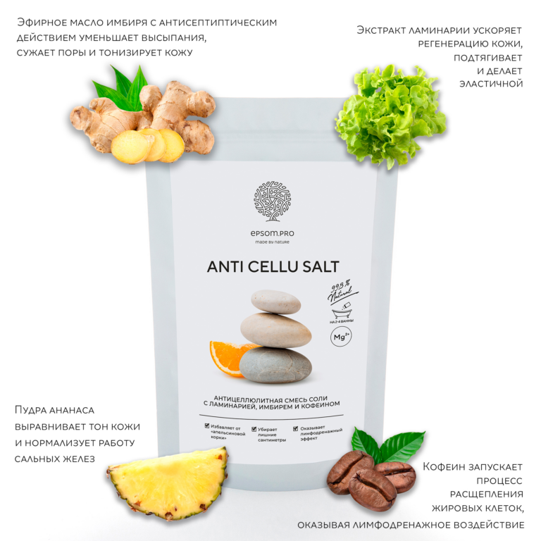 Salt of the Earth Смесь для ванны «ANTI CELLU SALT» 1000 гр.