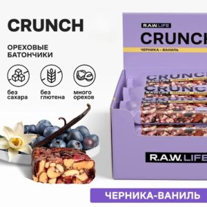 R.A.W. LIFE Ореховый батончик CRUNCH Черника-Ваниль 40 гр.