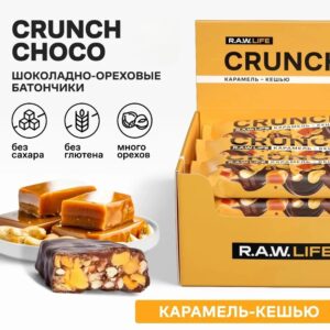 R.A.W. LIFE Ореховый батончик CRUNCH Choco Карамель-Кешью 40 гр.