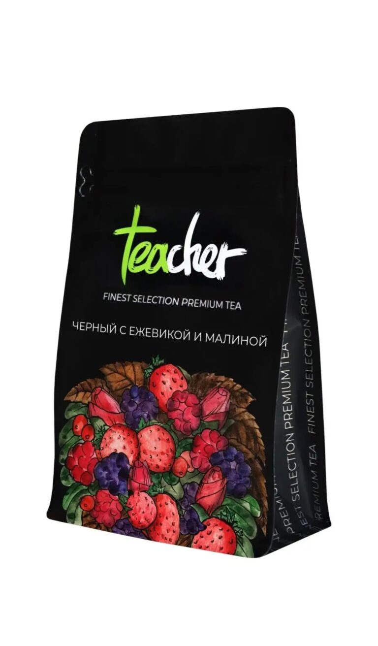 TEACHER Чай Чёрный с ежевикой и малиной 250 гр.