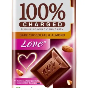 Шоколад " Тёмный с миндалём Чаржед Love" 100гр.