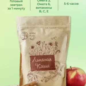 Древо Жизни ЛЬНЯНАЯ КАША с яблоком и корицей 400г