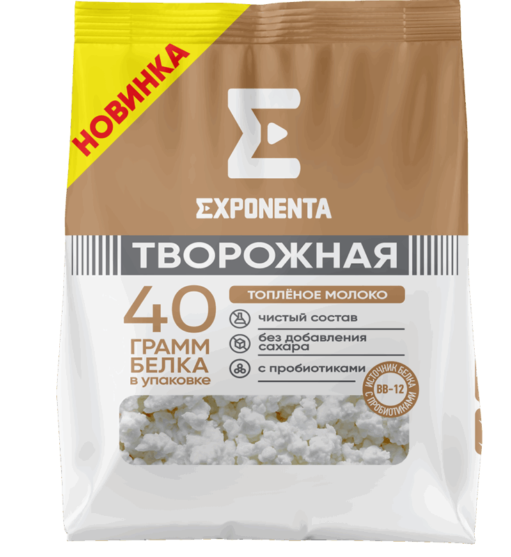 Продукт творожный EXPONENTA со вкусом «Топлёное молоко»