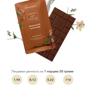 Nature's ows factory Молочный Шоколад с Гречишным чаем 20г.