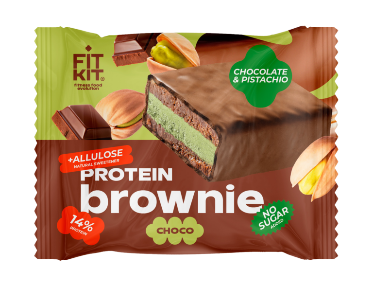 Fit Kit Десерт глазированный «брауни» со вкусом Шоколад-фисташка 50гр