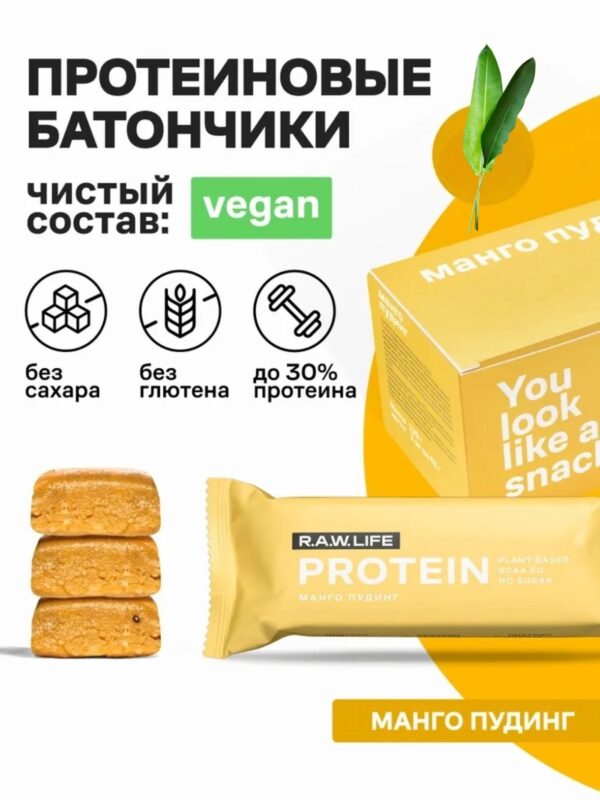 R.A.W. LIFE Протеиновый Манго пудинг 43 гр.