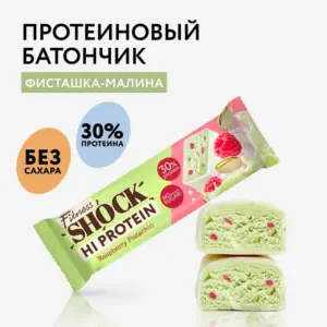 FitnesSHOCK батончик Hi protein 40гр Фисташка-малина