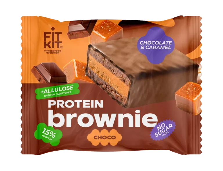 Fit Kit Десерт глазированный «брауни» со вкусом Шоколад-карамель 50гр