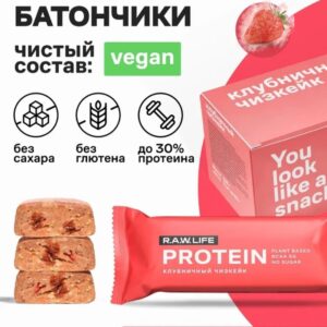R.A.W. LIFE Протеиновый Клубничный чизкейк 43 гр.
