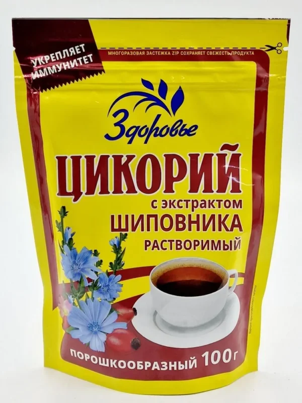 Здоровье Цикорий порошок с шиповником зип пакет 100 гр.