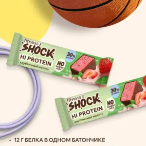 FitnesSHOCK батончик Hi protein 40гр Клубничный мохито