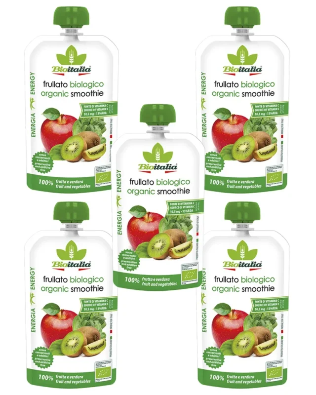 BIOITALIA Смузи из яблока, киви и шпината 120 гр.