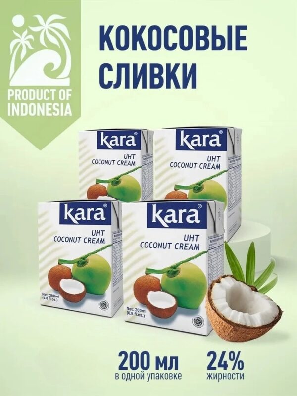 KARA Сливки кокосовые Тетра Пак 24% 200мл.