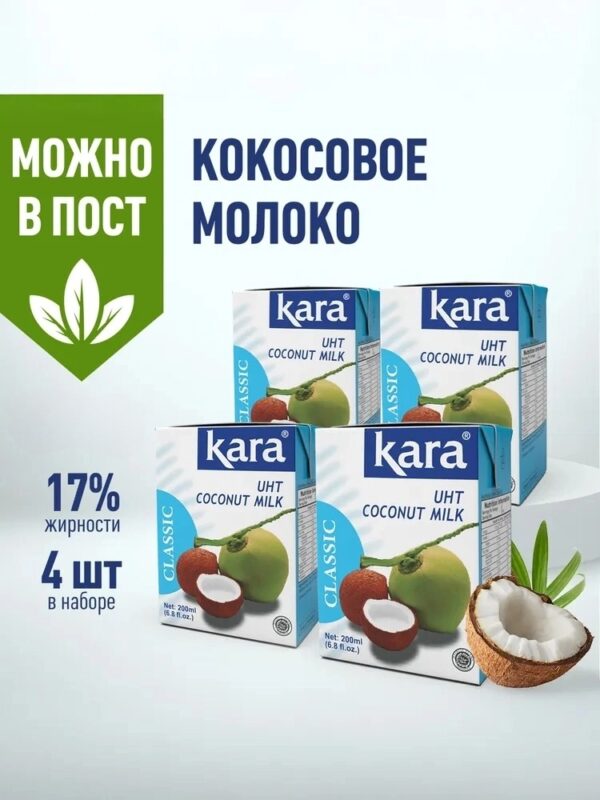 KARA Молоко кокосовое Тетра Пак 17% 200мл.