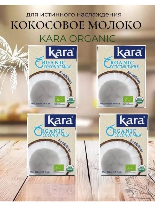 KARA Молоко кокосовое Organic Тетра Пак 17% 200мл.