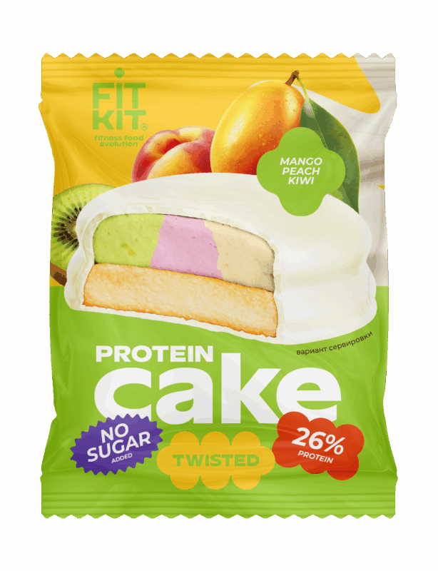 Fit Kit Protein Twisted Cake 50гр Манго-персик-киви