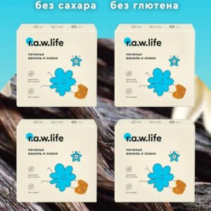 R.A.W. LIFE Печенье ваниль и злаки 80 гр.