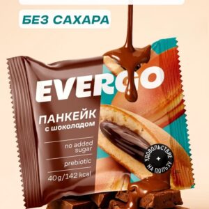 EVERGO Панкейк с шоколадно начинкой из какао без добавленного сахара 40г