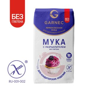 Мука Гарнец с разрыхлителем без глютена 600гр.