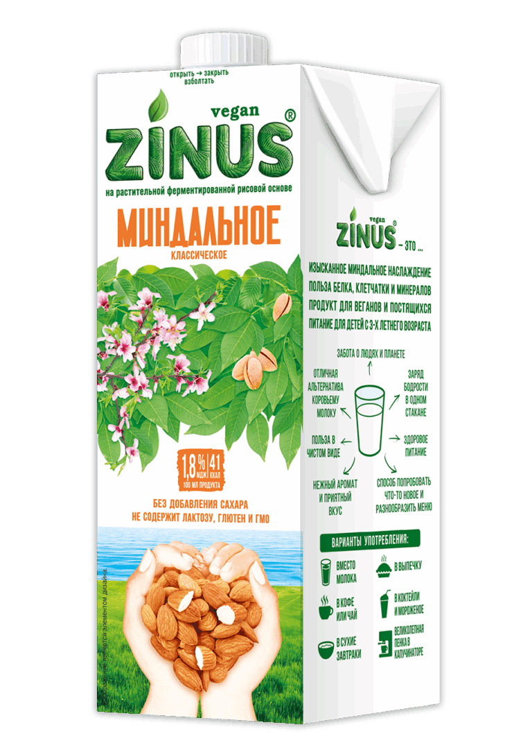 ZINUS — moloko миндальное 1л ТВА