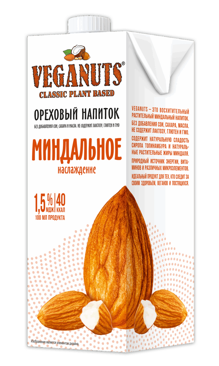 VEGANUTS-moloko МИНДАЛЬНОЕ ТВА 1 л.*1,5%