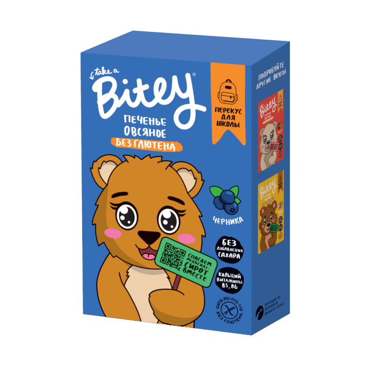 Bitey Печенье овсяное со вкусом Черника 60 гр.