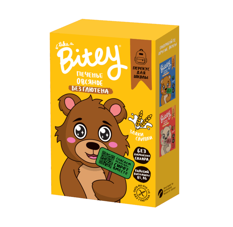 Bitey Печенье овсяное со вкусом Злаки и сливки 60 гр.