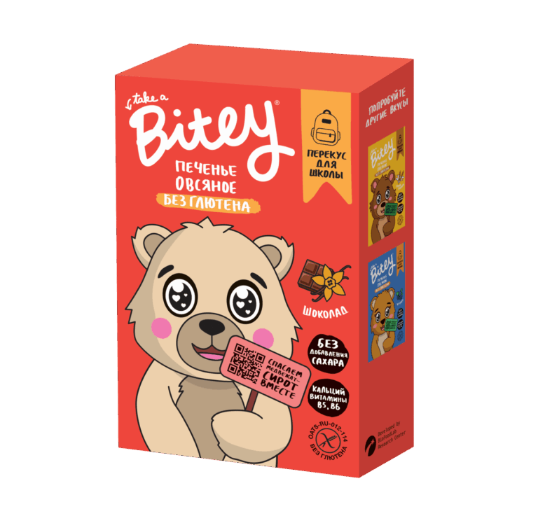 Bitey Печенье овсяное со вкусом Шоколад 60 гр.