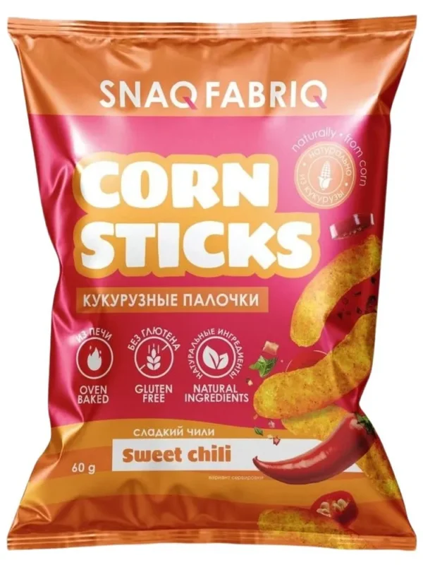 SNAQ FABRIC Кукурузные палочки «Сладкий чили» 60гр.