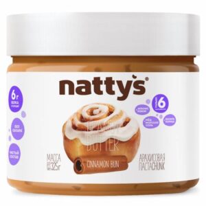 NATTYS Cinnamon Bun Паста арахисовая с корицей и изюмом 325 гр.