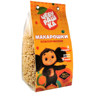 Чебурашка Макарошки с морковью и яичным желтком 250 гр (из лучших сортов твердой пшеницы (дурум) .