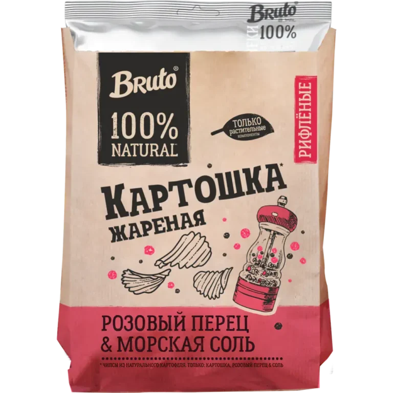 Bruto Kraft Чипсы рифлёные «Перец розовый» 120 гр.