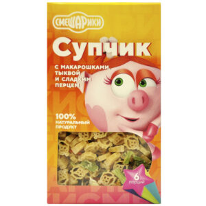Смешарики супчик с макарошками,тыквой и сладким перцем 160 гр.