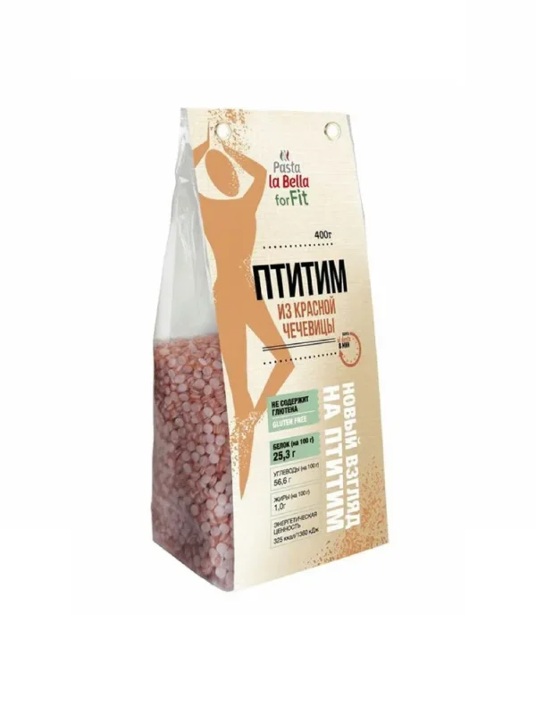 Pasta la Bella for Fit Птитим из красной чечевицы 400 гр.