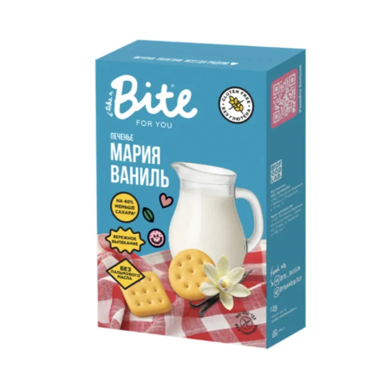 Bite Печенье безглютеновое Ваниль 100гр