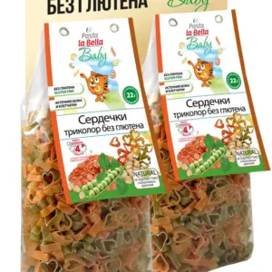 Pasta la Bella Baby Сердечки триколор без глютена 250 гр.