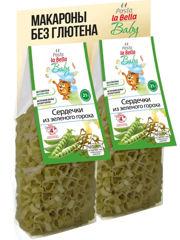 Pasta la Bella Baby Сердечки из гороха 250 гр.