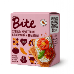 Хлебцы хрустящие BITE КУКУРУЗНО-РИСОВЫЕ С Паприкой и томатом 100гр